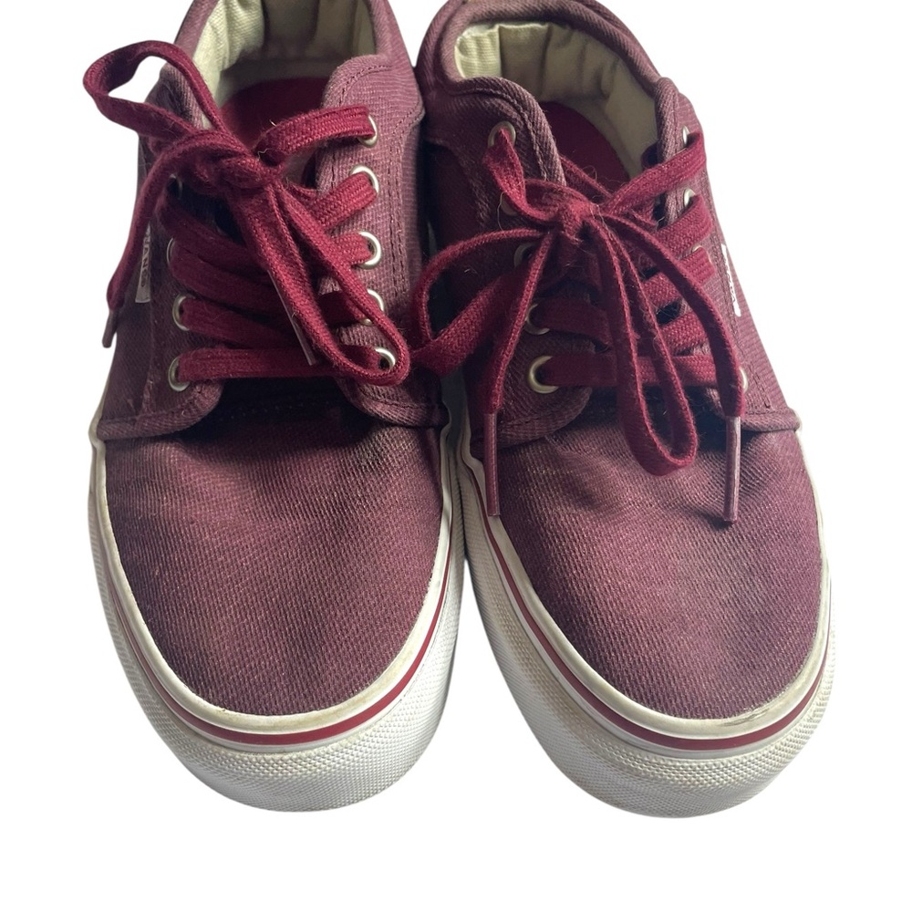 Vans Off the‎ Wall Maroon Men’s Shoes Size 6.5 - Picture 3 of 12